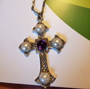 Vintage Sarah Coventry Cross Pendant and Chain